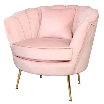 Fauteuil Belle roze velvet