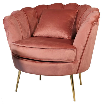 Fauteuil Belle oud roze velvet