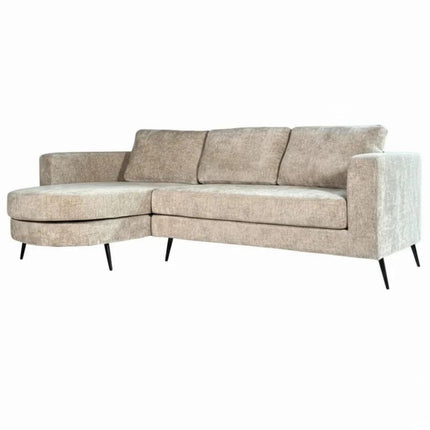Hoekbank Nox rond beige chenille 250cm links