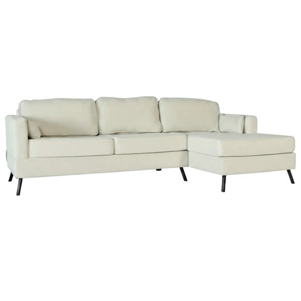 Hoekbank Darsiono beige velvet 280cm links en rechts
