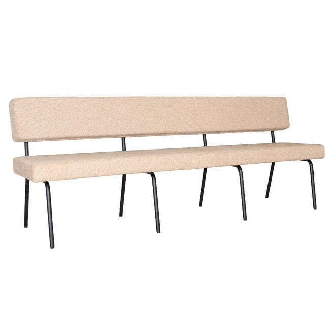Eetkamerbank Wendy 220cm beige stof