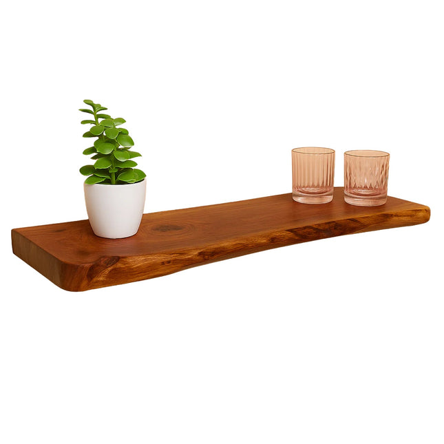 Wandplank bruin acaciahout 65cm Inge
