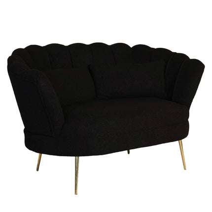 Zitbank zwart teddy 135cm Belle