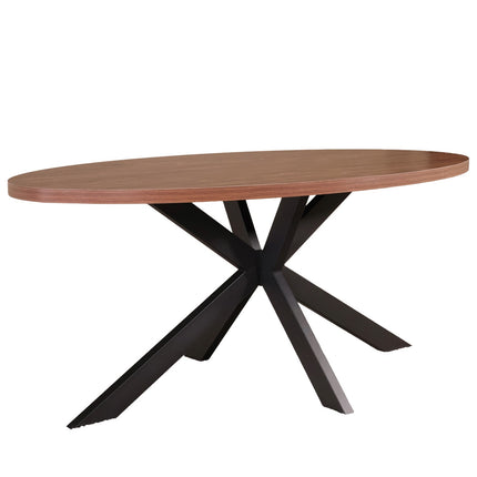 Eettafel Tommy ovaal 180cm bruin melamine