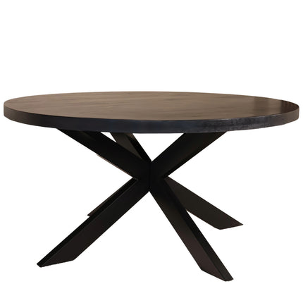 Eettafel Jones rond 150cm zwart mangohout