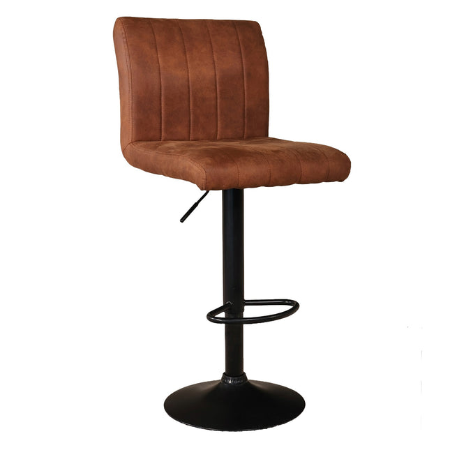 SET DEAL 4 stuks: Barkruk Anel cognac microvezel met zwart onderstel