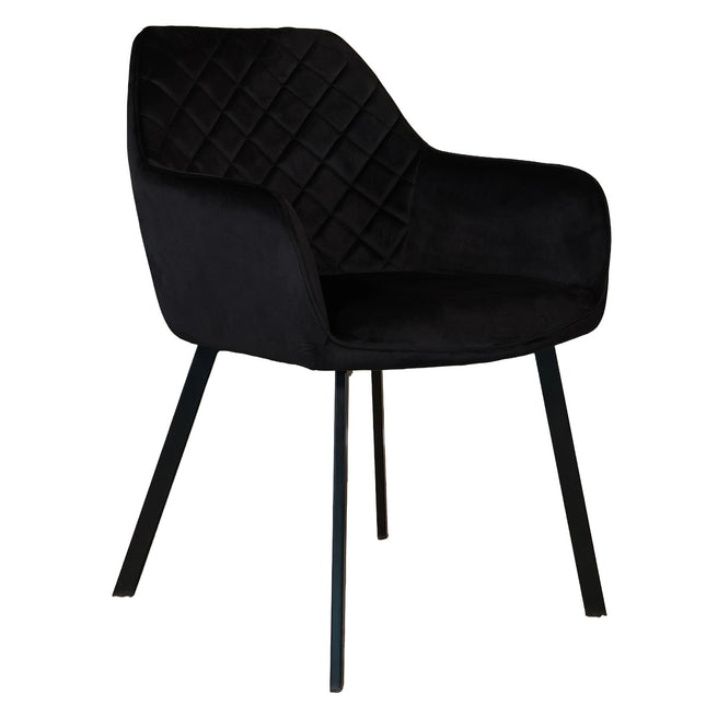 SET DEAL 4 stuks: Eetkamerstoel zwart velvet Yurgan