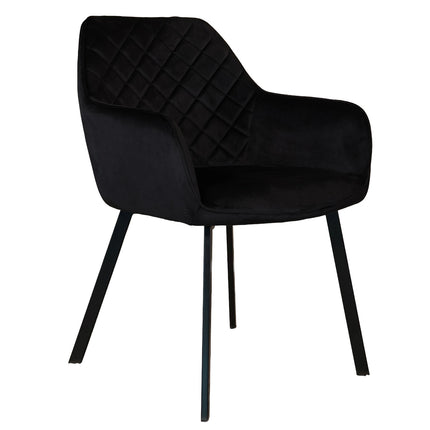 SET DEAL 6 stuks: Eetkamerstoel zwart velvet Yurgan