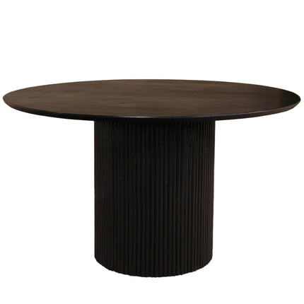 Tweedekans model: Eettafel Japandi Rover rond 130cm zwart mangohout