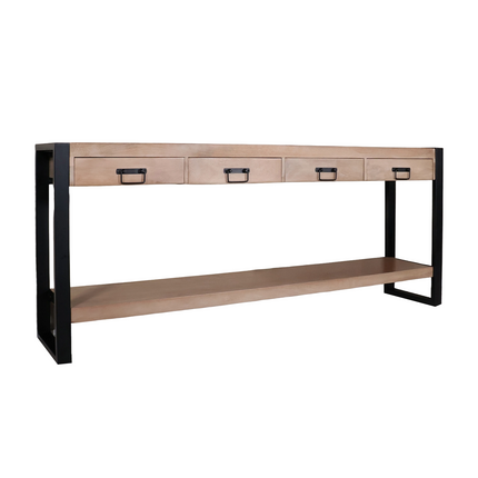 Bijzettafel 180cm mangohout Vera lichtbruin