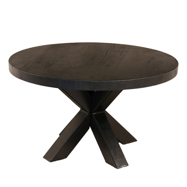 Salontafel rond zwart mangohout 70cm Jesse