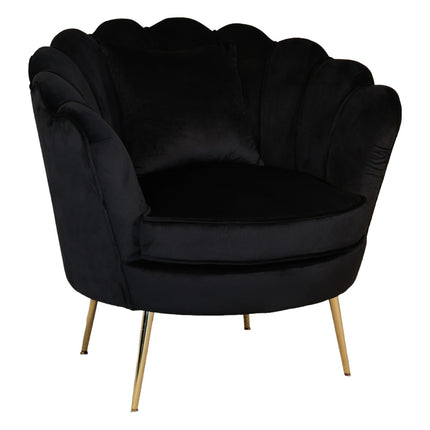 Fauteuil Belle zwart velvet
