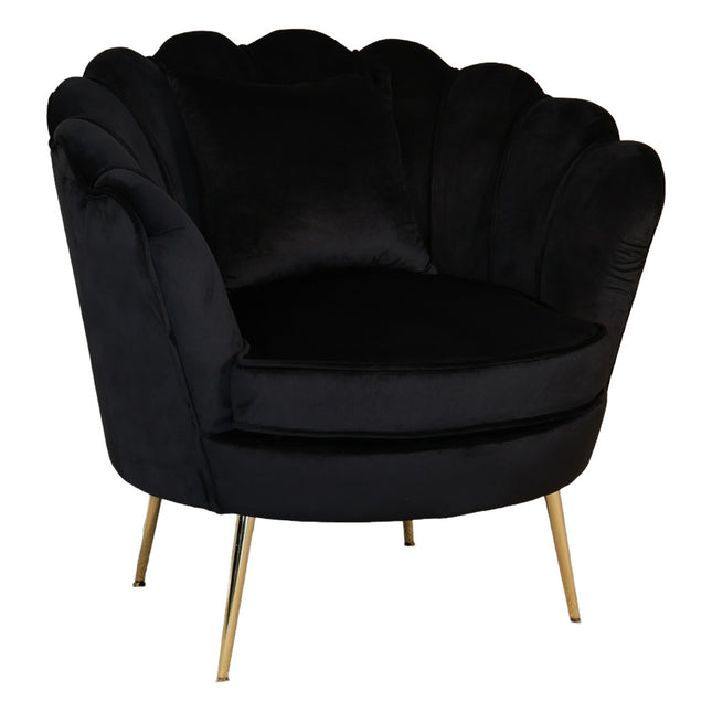 Fauteuil Belle zwart velvet