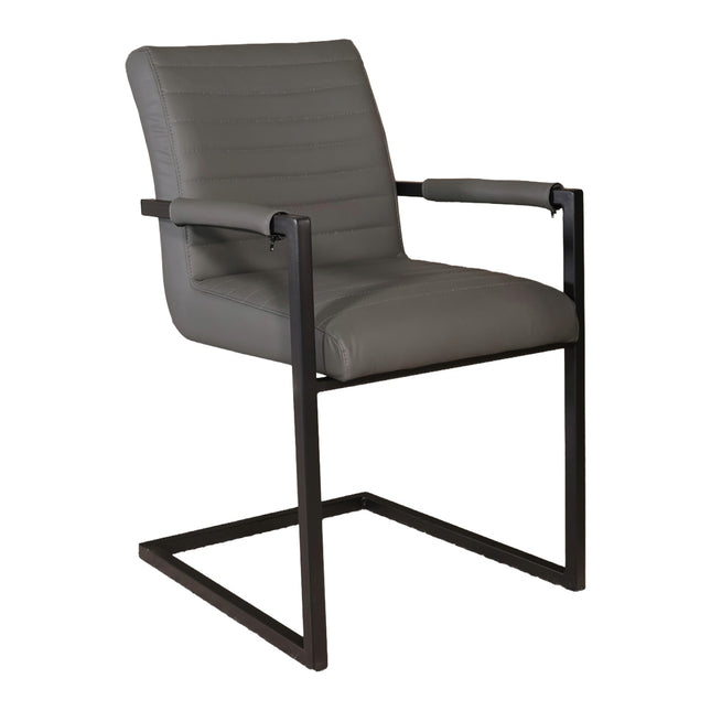 Eetkamerstoel antraciet eco-leer Noor