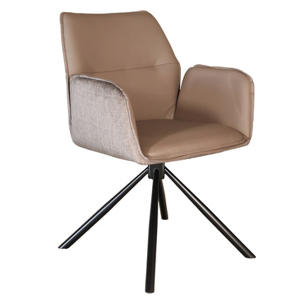 Eetkamerstoel draaibaar bruin chenille Emily