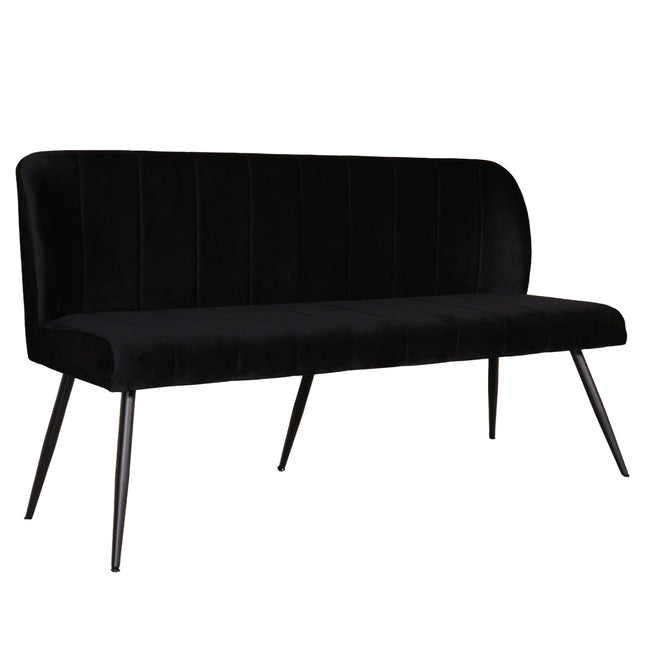 Eetkamerbank Sally 160cm zwart velvet