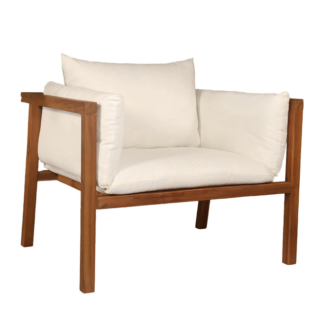 Loungestoel tuin wit acaciahout Xandra