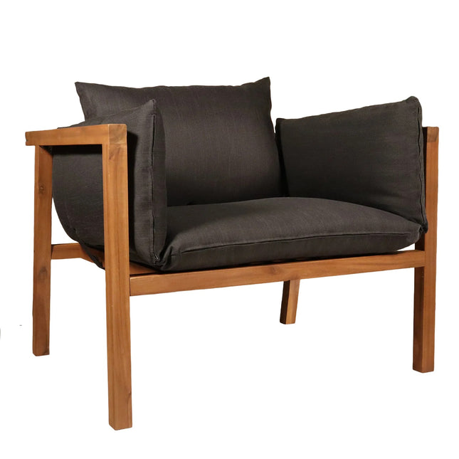 Loungestoel tuin antraciet acaciahout Xandra