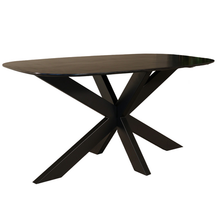 Eettafel Austin deens ovaal 160cm zwart mangohout
