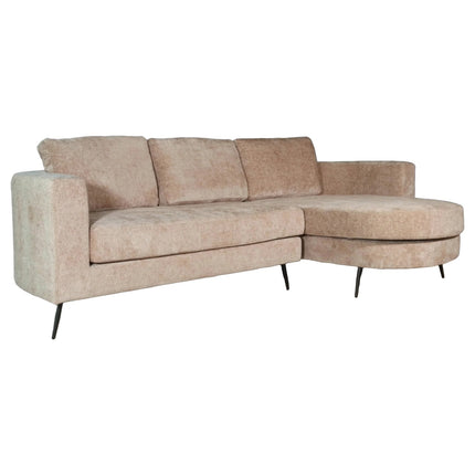 Hoekbank Nox rond taupe chenille 250cm rechts