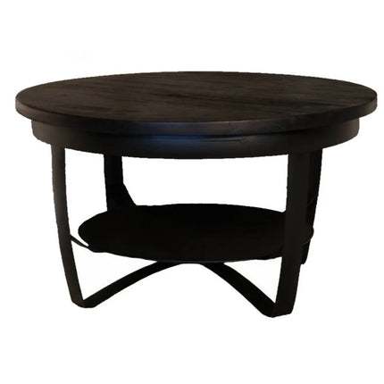 Salontafel rond zwart mangohout 70cm Tycho