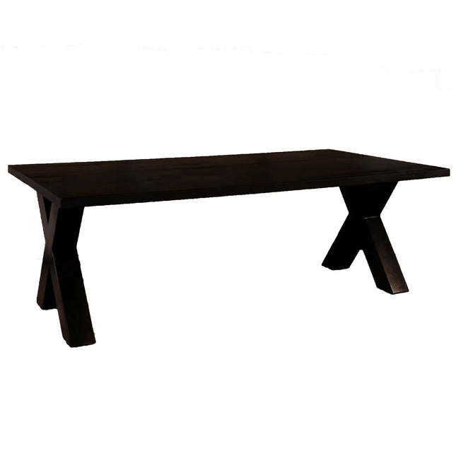Salontafel x-poot mangohout 130cm zwart Pato