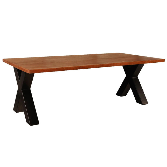 Salontafel x-poot mangohout 130cm walnoot Pato