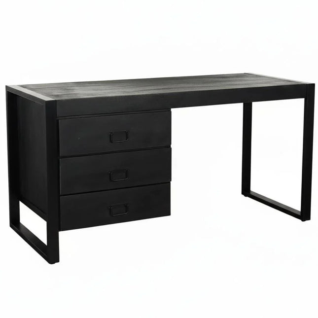 Bureau Nicko 145cm zwart mangohout