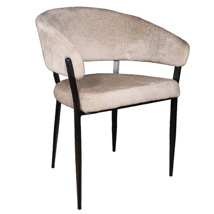 SET DEAL: 6 Eetkamerstoelen beige chenille Ziva