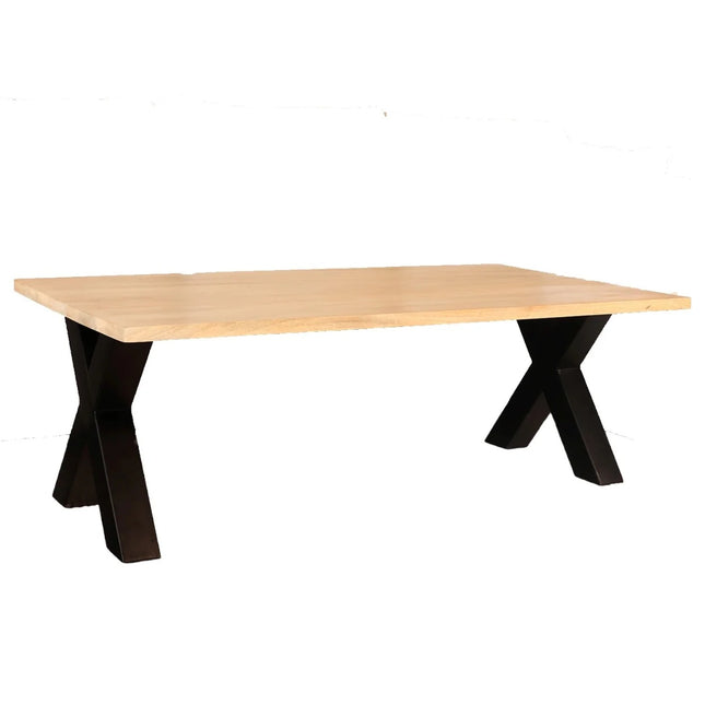 Salontafel x-poot mangohout 130cm lichtbruin Pato