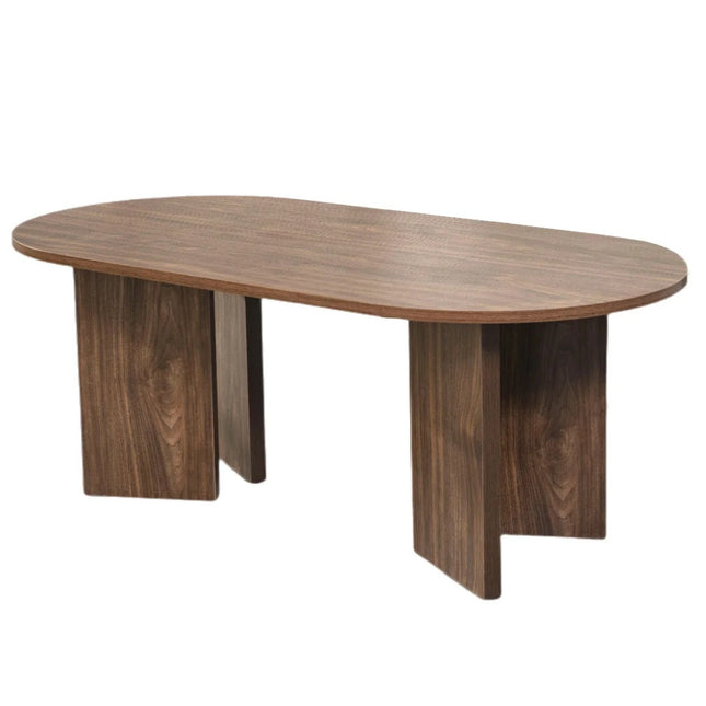 Salontafel Japandi ovaal bruin melamine 120cm Hano