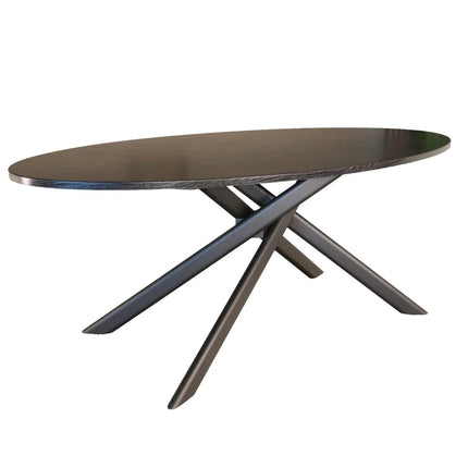 Eettafel Twist ovaal 210cm zwart MDF