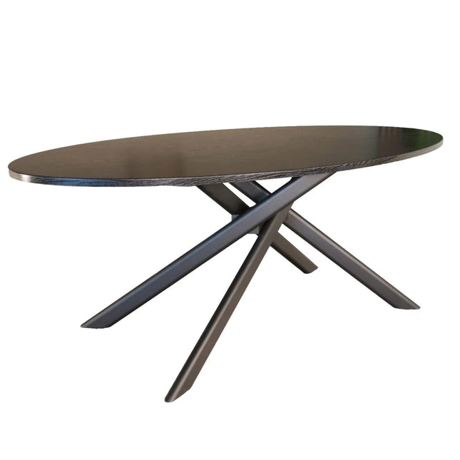 Eettafel Twist ovaal 210cm zwart MDF