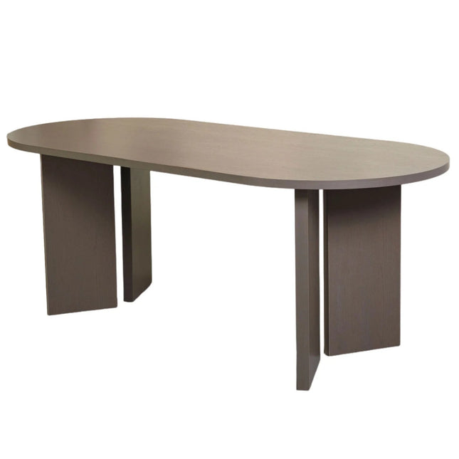 Eettafel Japandi ovaal 200cm walnoot melamine Hano