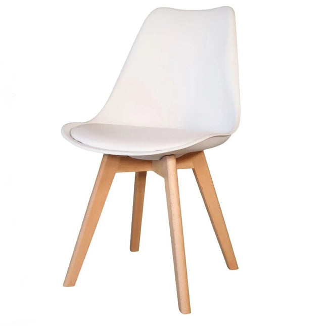 Eetkamerstoel wit met zitvulling