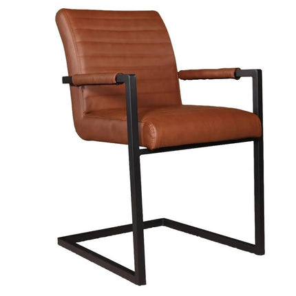 SET DEAL 6 stuks: Eetkamerstoel cognac kunstleder Noor