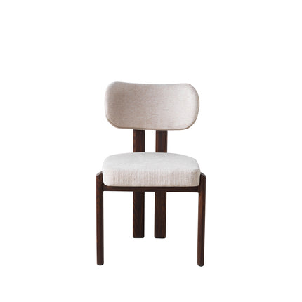 Eetkamerstoel Japandi beige Naomi walnoot