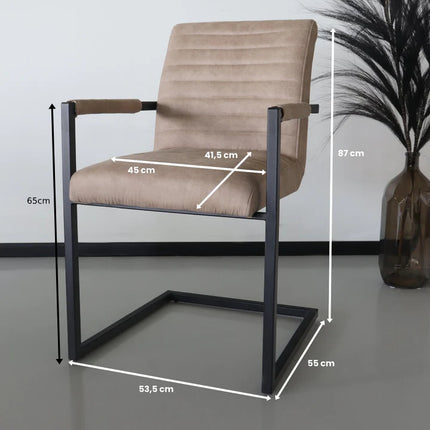 Eetkamerstoel beige microvezel Noor
