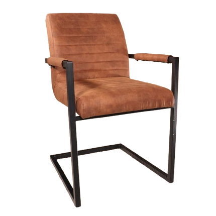 Eetkamerstoel cognac microvezel Noor