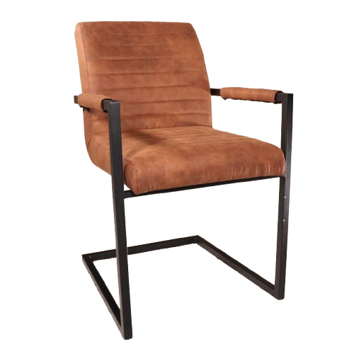 SET DEAL 4 stuks: Eetkamerstoel cognac microvezel Noor