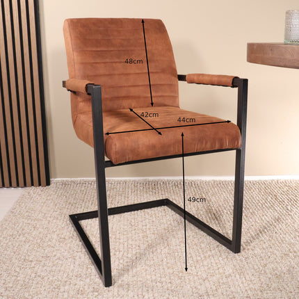 SET DEAL 4 stuks: Eetkamerstoel cognac microvezel Noor