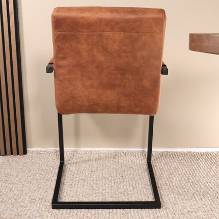 SET DEAL 4 stuks: Eetkamerstoel cognac microvezel Noor