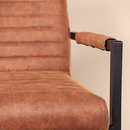 SET DEAL 4 stuks: Eetkamerstoel cognac microvezel Noor