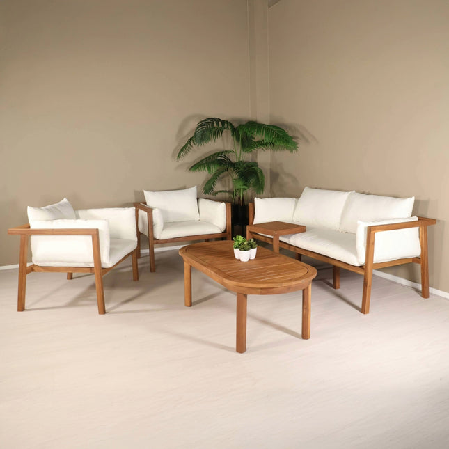 Tuinset 4 personen wit acaciahout Olivia