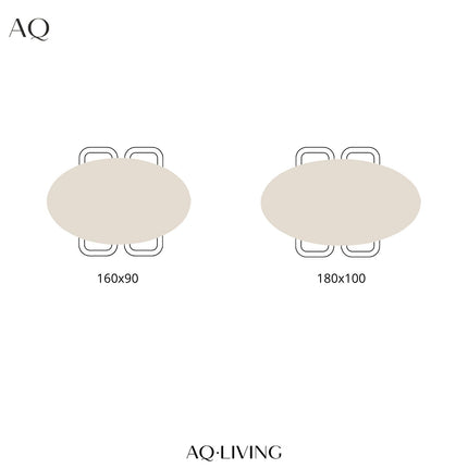 Eettafel Lucas ovaal 180cm bruin met zilver mangohout