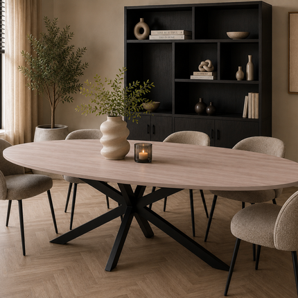 Eettafel Rato ovaal 240cm naturel MDF