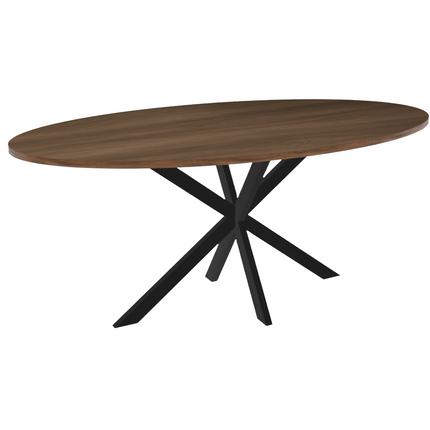 Eettafel Rato ovaal 180cm bruin MDF