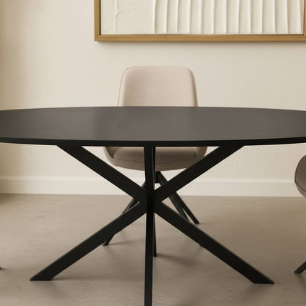 Eettafel Rato ovaal 160x100cm zwart MDF