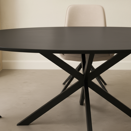 Eettafel Rato ovaal 160x100cm zwart MDF