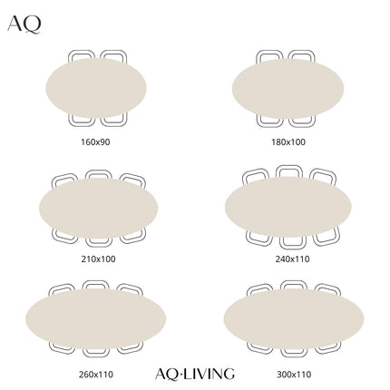 Eettafel Rato ovaal 210cm naturel MDF